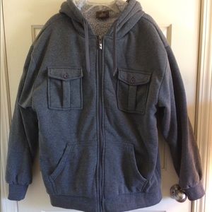Fleece Lined Hooded Zip Up Jacket